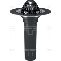 Кровельная воронка Termoclip с листоуловителем и обжимным фланцем без нагревательного эл. ВФ 160x175 мм